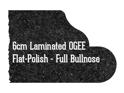 6cm Laminated OGEE Flat-Polish Full Bullnose